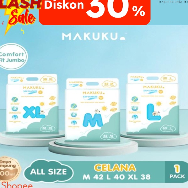 Gila Makuku SAP Diapers Comfort FitDryCare Jumbo