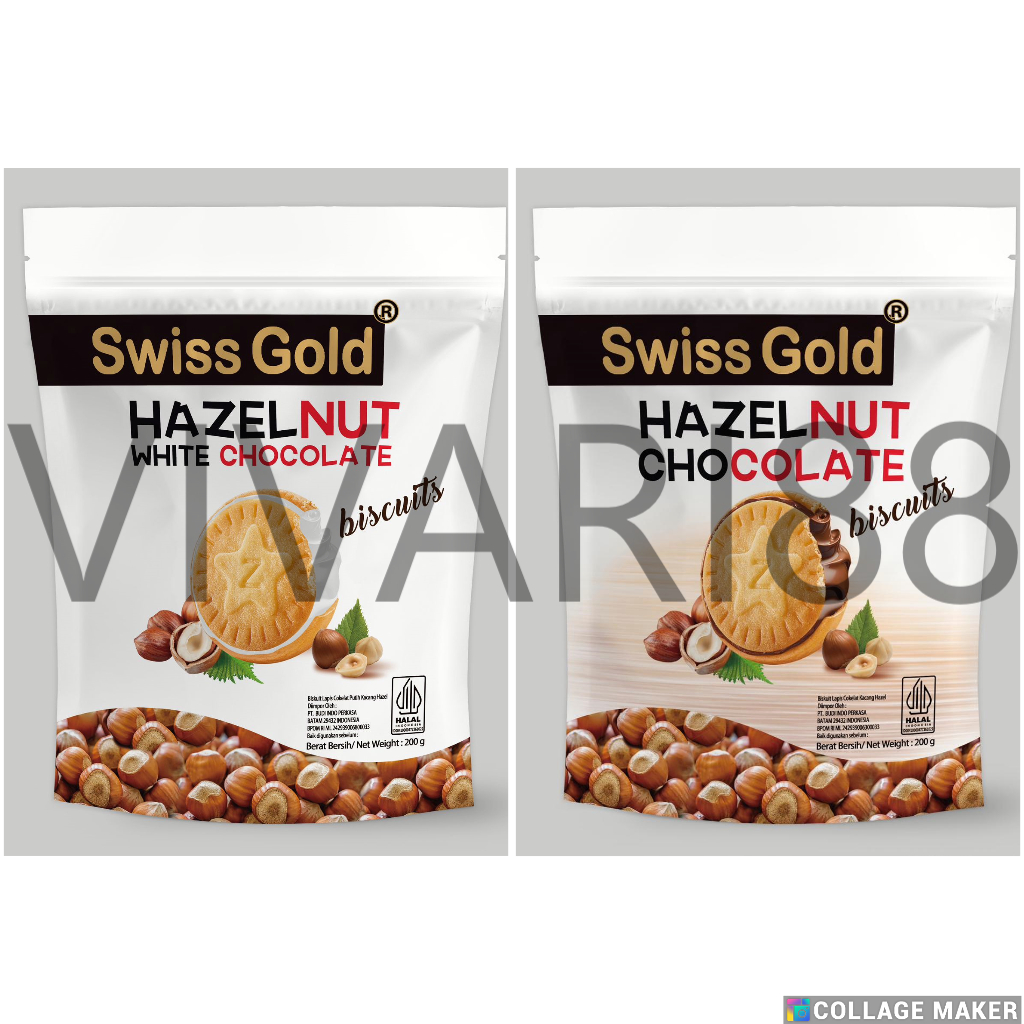 

Swiss Gold Hazelnut Dark Chocolate / White Chocolate Biscuit Biskuit 100g