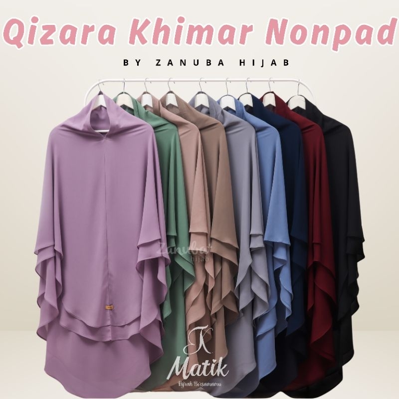 Qizara Khimar NonPad Oval Vol 2 L XL XXL by Zanuba Hijab | khimar ceruty | Ceruty Babydoll | Ceruty 