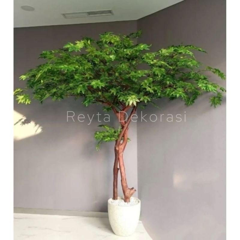 pohon palsu jumbo tinggi 3mtr - pohon maple bintang - daun maple bintang maple jari - bunga hias pla