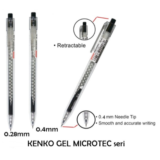 

(Pcs) KENKO - Bolpen KENKO Microtec 0.28 mm / Pulpen Gel