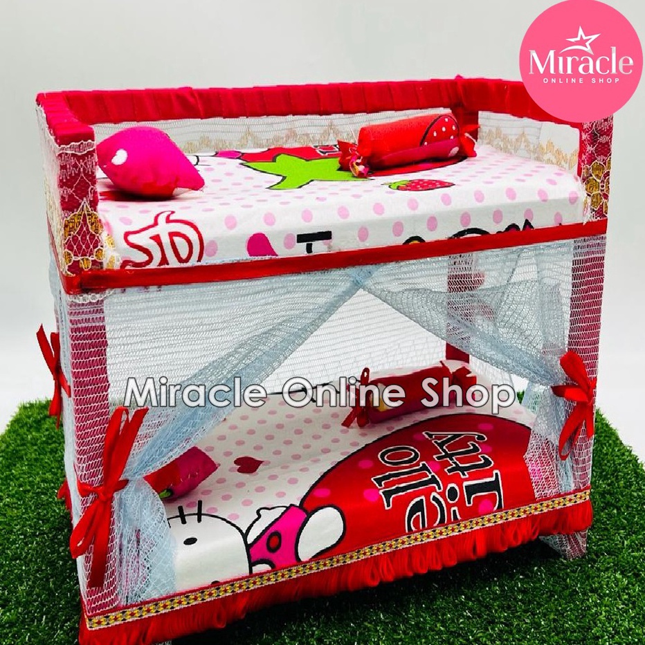 KF7 MAINAN ANAK TEMPAT TIDUR 2 SUSUN KASUR BONEKA TEMPAT TIDUR 2 SUSUN TINGKAT MAINAN ANAK PEREMPUAN