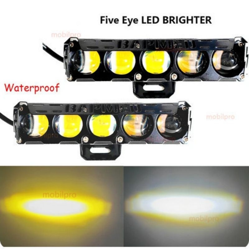 New Lampu LED Tembak Sorot Kabut SQL 5 mata 12Volt - 24Volt D3 Full Aluminium Lampu Sorot Motor Mobi