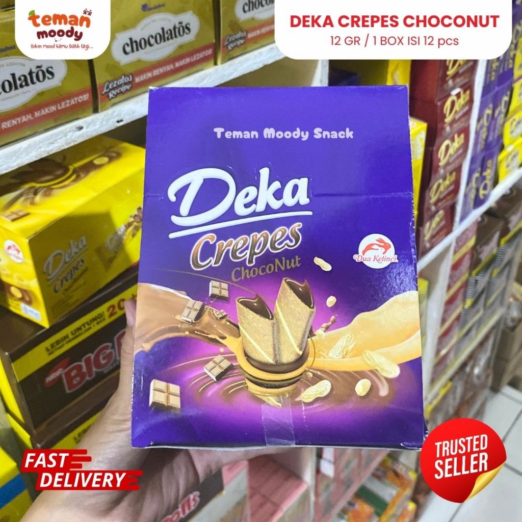 

DUA KELINCI - DEKA Crepes/Wafer Roll Choconut/ChocoBanana/Choco - (HARGA PER BOX isi 12pcs @12gr)