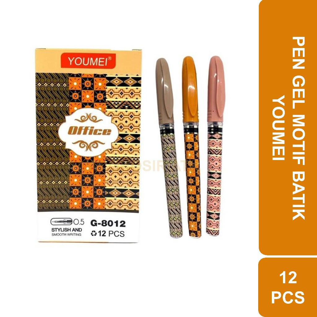 

PEN GEL MOTIF BATIK YOUMEI TEBAL 0.5 MM | 1 LUSIN