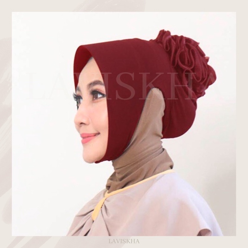 PROMO TERGILA Ciput Anti Budeg Turki Spandeks Antem Marsha Cepol Inner bunga brukat organza FREE mik