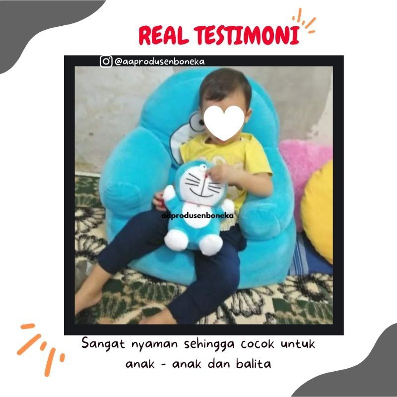 SOFA ANAK BONEKA SOFABED KURSI ANAK KARAKTER LUCU BAHAN SILICON