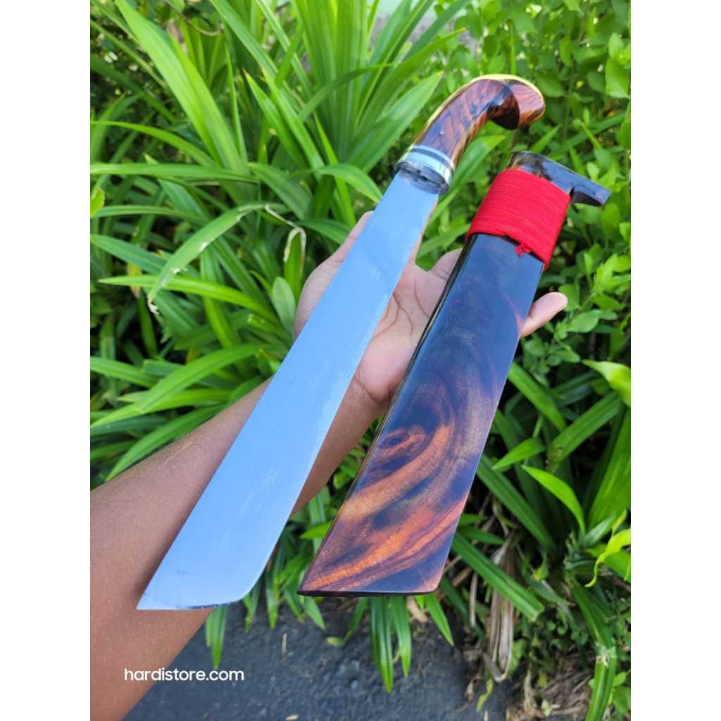 ID PISAU SEMBELIH 29,5 CM BAJA PER DELMAN MIRROR POLISH WARANGKA FULL KAYU SONOKELING