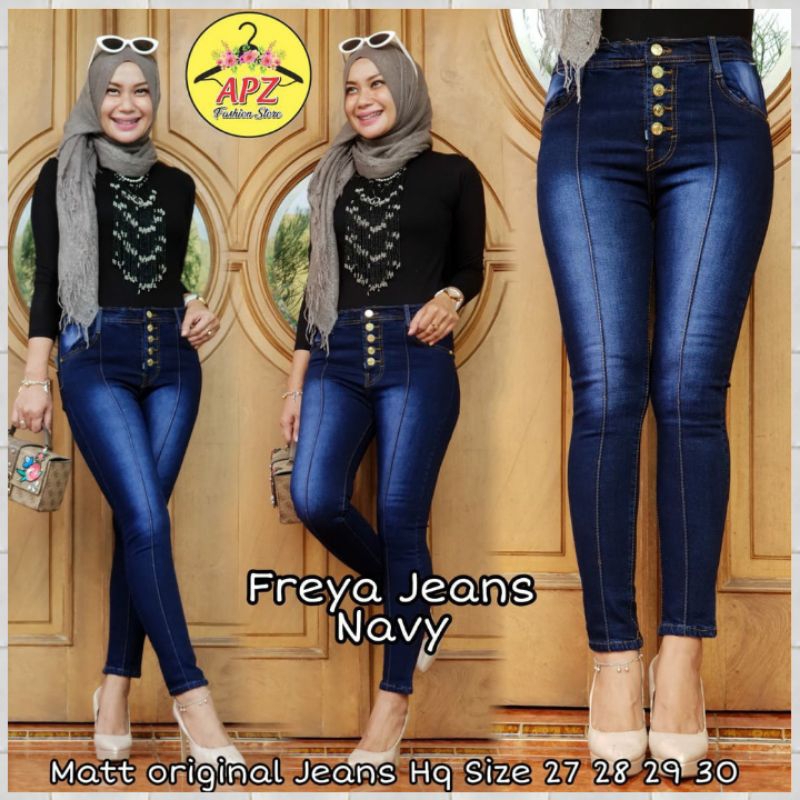 Celana Jeans Wanita Kancing 5 / Celana Jeans High Waist Kancing 5 / Celana Pensil Wanita / Celana Je