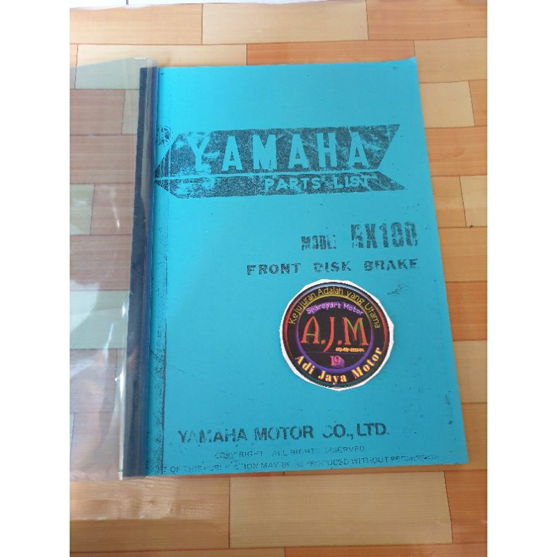 Buku Part Katalog Catalog Copian Yamaha RX100 RX 100