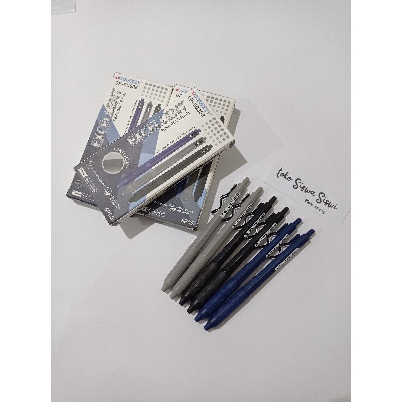 

Pulpen Gel Tekan 0.5 mm Anti Slip Excellent GP-SQ808