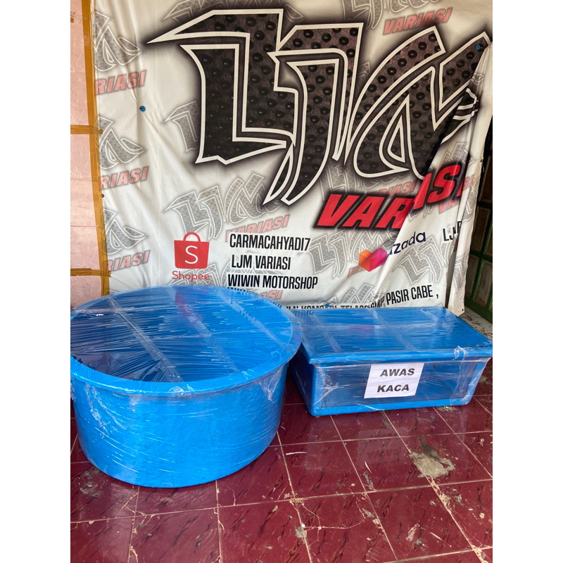 kolam ikan fiber bulat ukuran D100 T 50