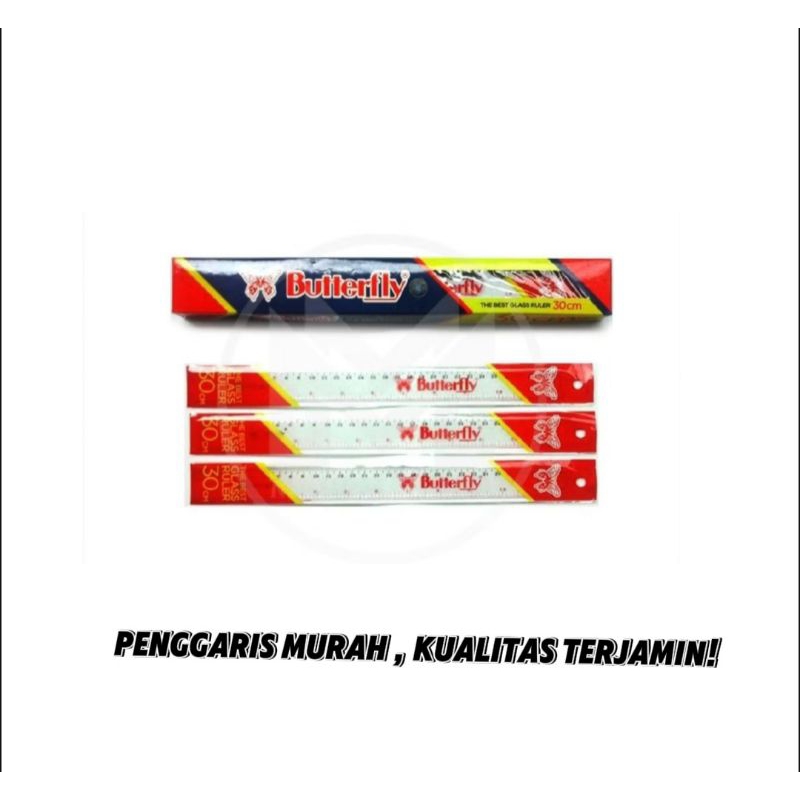 

Penggaris Plastik Butterfly 30cm Ruller Per pack 12 pcs / Penggaris murah