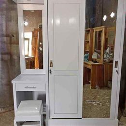 Lemari Minimalis Pintu 2 Sleding + Kombinasi Tolet Cat Duco Putih