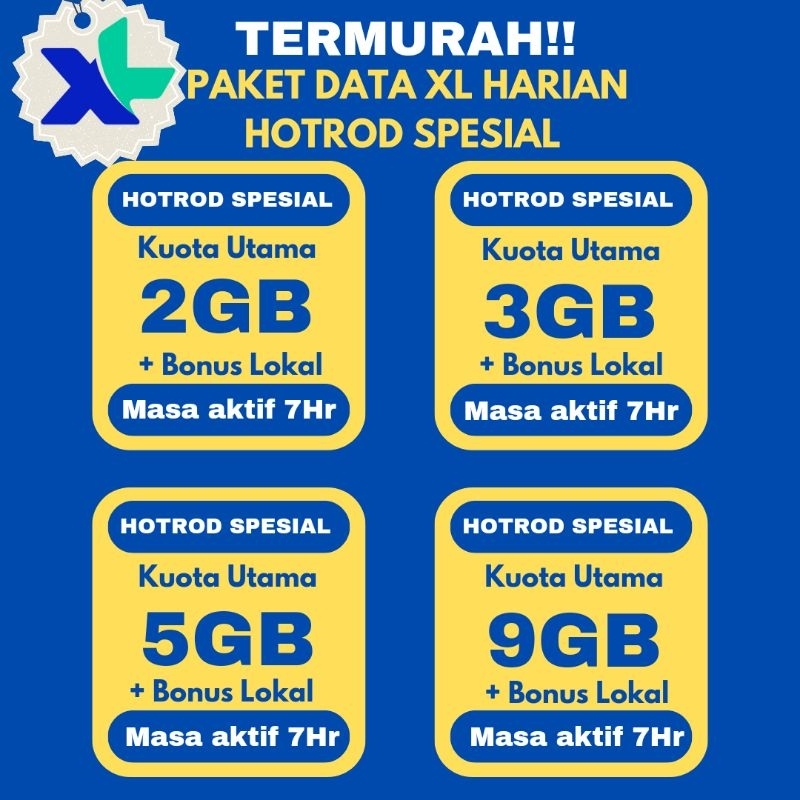 (TERMURAH) PAKET DATA XL HARIAN HOTROD SPESIAL