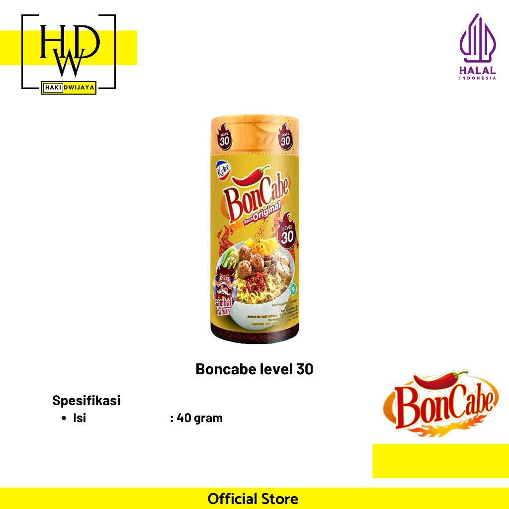 

Boncabe Sambal Tabur Level 30 Botol 40gr - Rasa Original