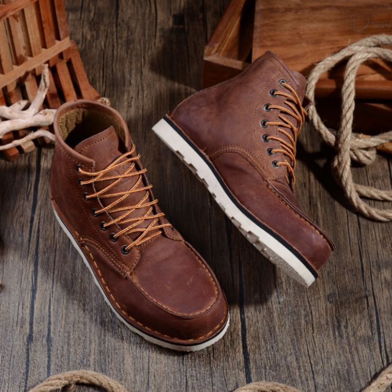 SZ 39 - 45 Campo Boots CH Moctoe 7 Hole Crazzy Hourse Leather Original Piede - Big Size Jumbo 44 45