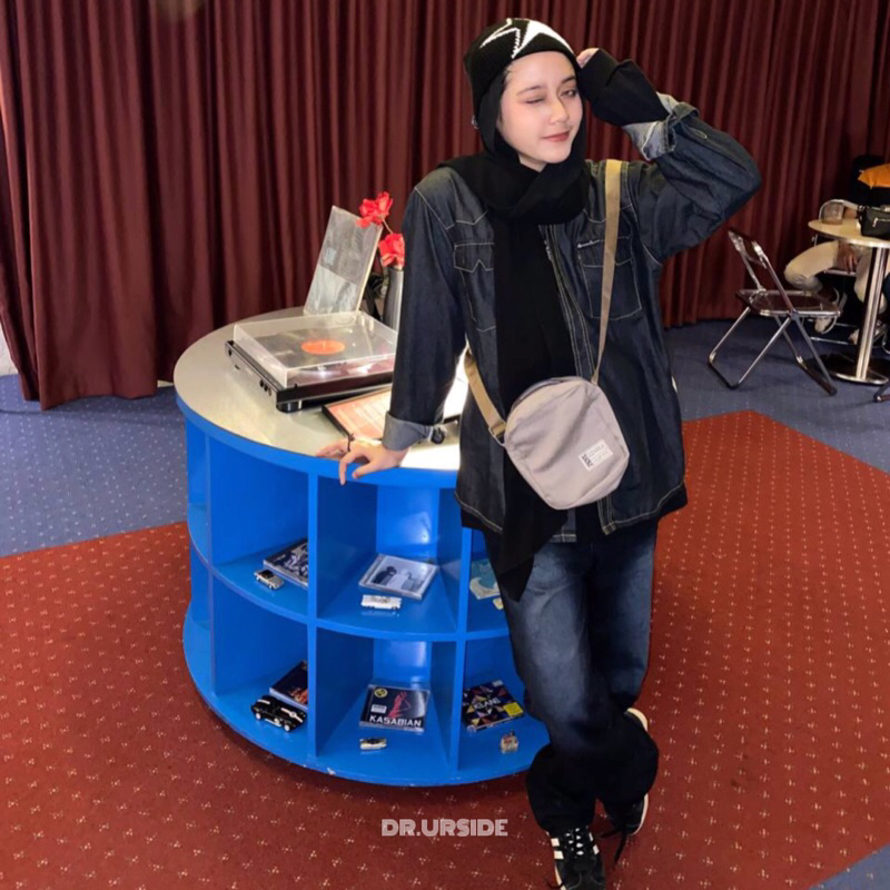 [Dr.URSIDE] - AKENO BAG - Tas Selempang Kanvas Panjang - Tas Bahu Kanvas Kuliah Unisex Kekinian