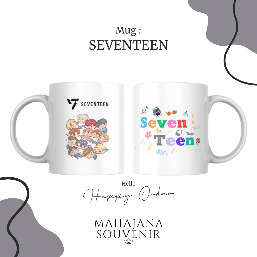 GIFT MUG SEVENTEEN GELAS SEVENTEEN MUG KPOP KADO WISUDA KADO ULANG TAHUN Mahajana Souvenir