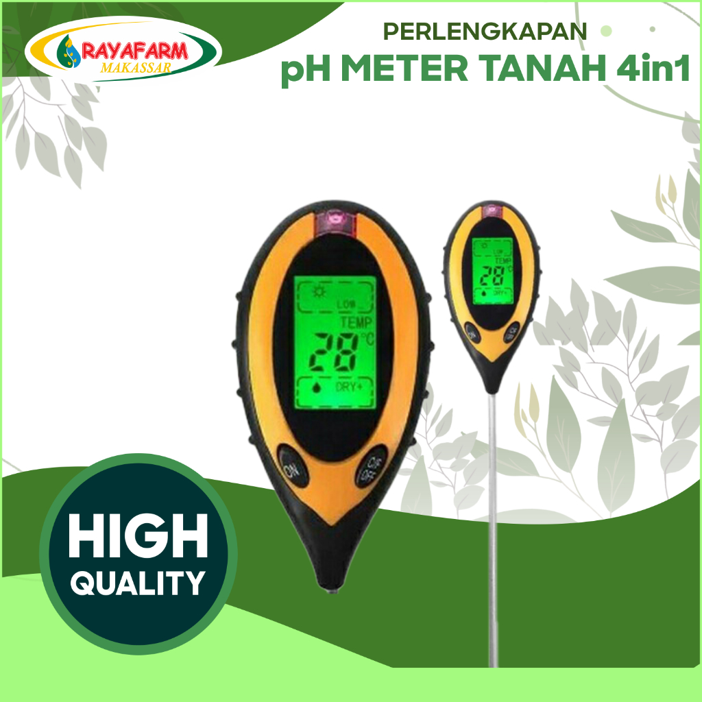 Alat Ukur PH Meter Tanah 4 in 1 Digital