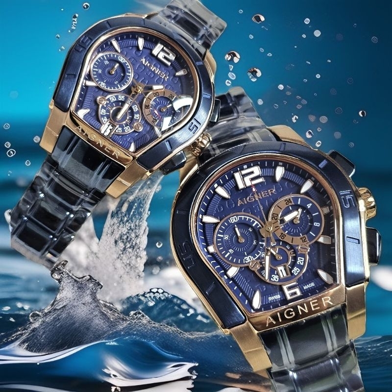 Aigner Palermo A58500 Navy Blue Original Chrono Aktif