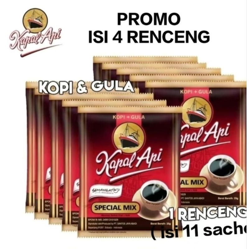 

KAPAL API Special Mix 4 renceng ( 40 +4 pak ) x 23g
