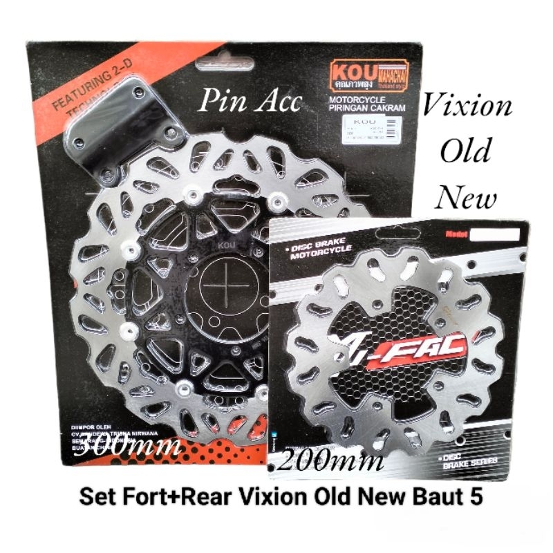 PIRINGAN DISC CAKRAM REM SET VARIASI DEPAN/BELAKANG VIXION OLD / VIXION NEW / 2012/2017 / UKURAN