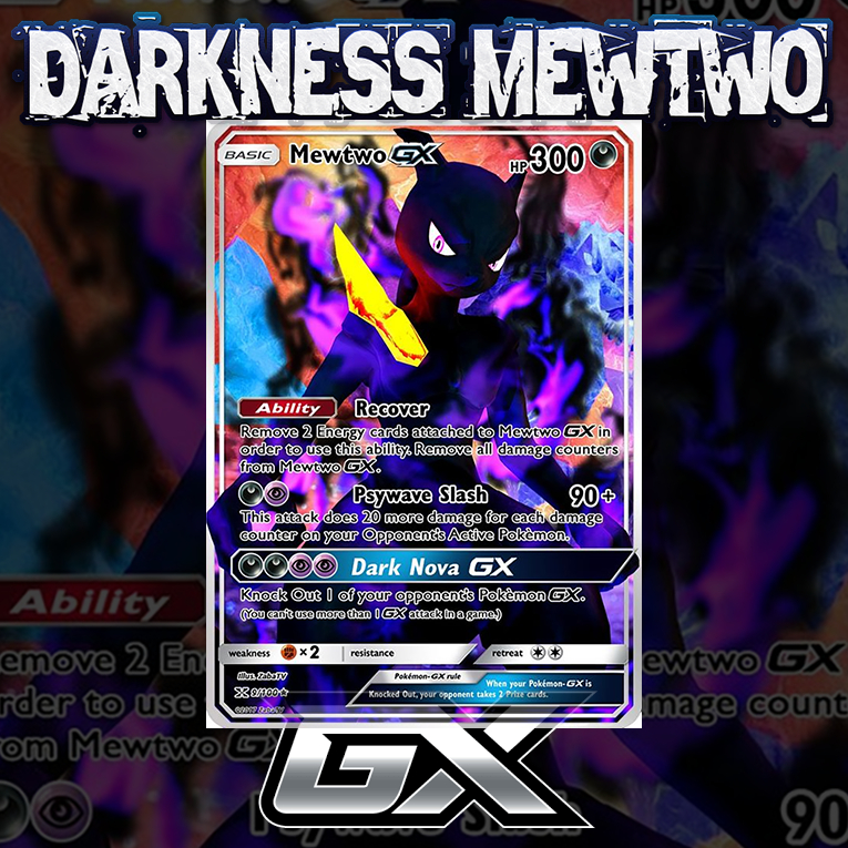 KARTU POKEMON TCG HOLOGRAM ENGLISH VERSION (GX) - DARKNESS MEWTWO