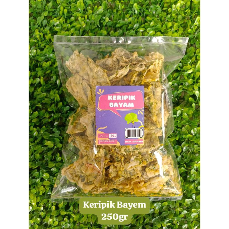 

keripik Bayam Crispy/Keripik Bayam Gurih Renyah Pack/Jajan Kiloan isi 250gr oleh-oleh semarang