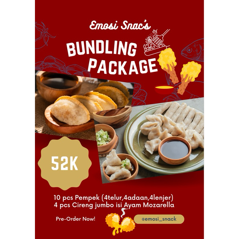 

BUNDLE PACKAGE PEMPEK CIRENG ISI AYAM MOZARELLA