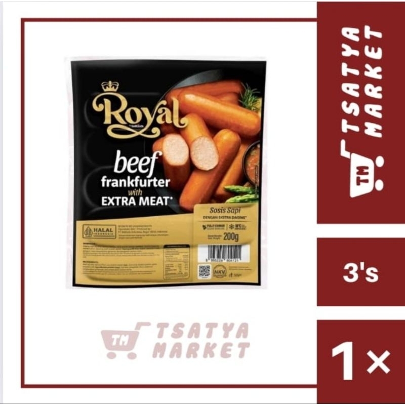 

ROYAL SAUSAGE BEEF & CHEESE FRANKFURTER WITH EXTRA MEAT 3'S 200GR