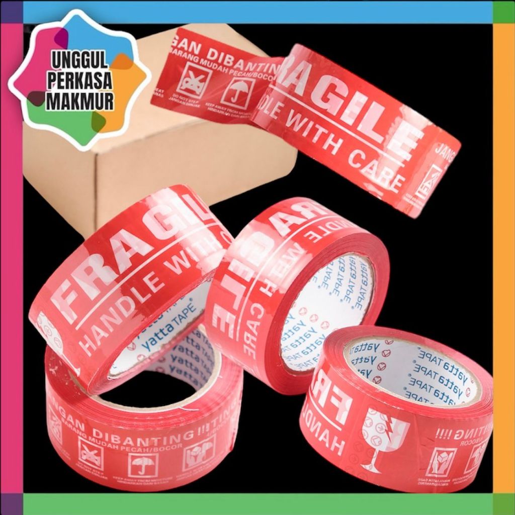 

Lakban Fragile 2 Inch Yatta Tape 48 mm X 90 yard Isolasi Selotip Besar