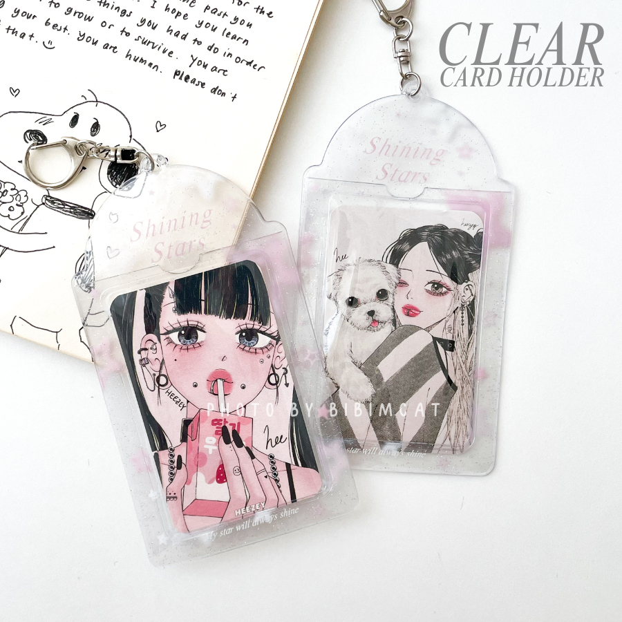 

Shining Star Clear PVC Photocard Holder / ID Card Case Name Tag Foto Transparant