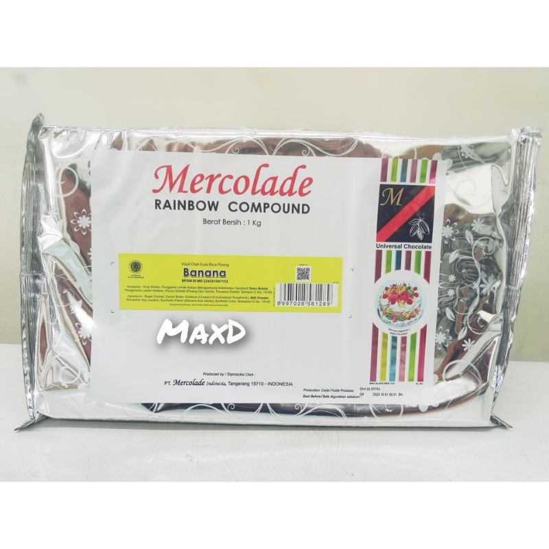 

Mercolade Cokelat Batang Rainbow Compound Rasa Banana 1kg 1 Pcs
