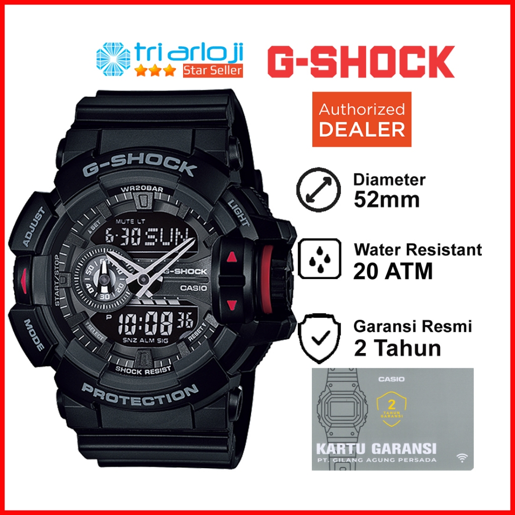 Casio G-Shock GA-400-1BDR Jam Tangan Pria GSHOCK GA400 GA-400-1B GA-400-1 GA-400 Hitam Merah