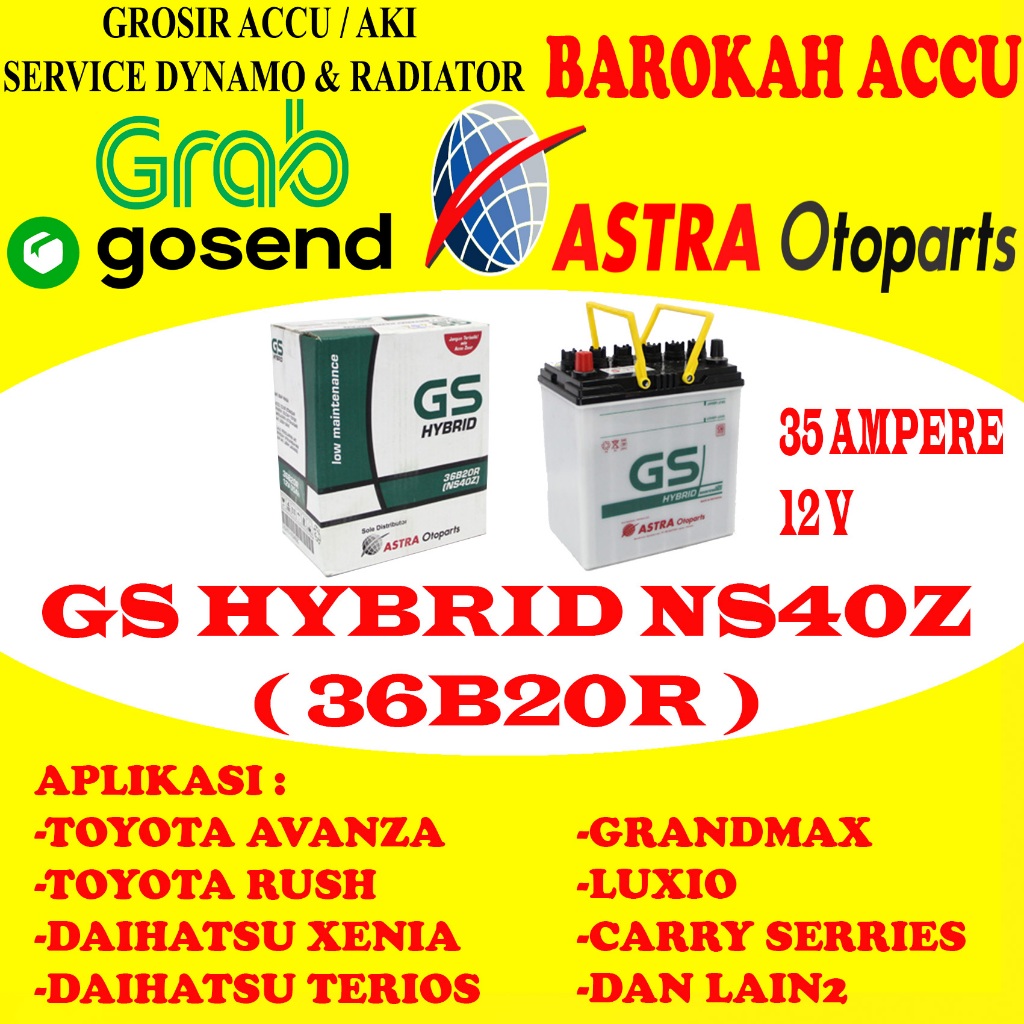 AKI MOBIL GS HYBRID NS40Z / 36B20R , 35 AH ASTRA OTOPARTS