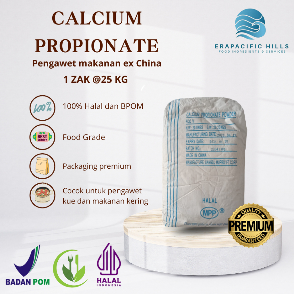 

Calcium Propionate Mupro/ Powder/ Pengawet makanan & Minuman/ 1 Zak @25 KG