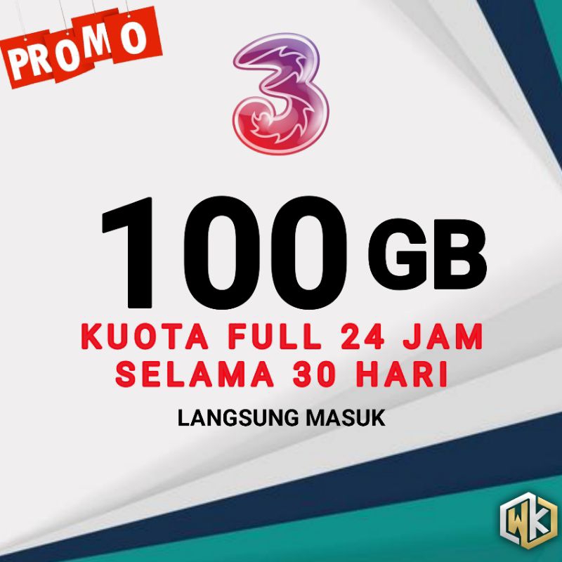 PROMO PAKET DATA KUOTA TRI 1gb 3gb 7gb 11gb 14gb 18gb 30gb 42gb 55gb 100gb 33GB FULL 24 JAM Kuota Ao