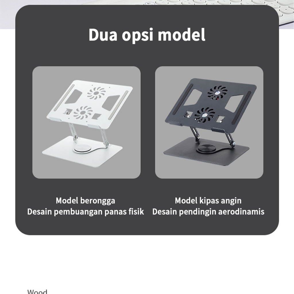 360 Dudukan Laptop Portabel Putar Dudukan Laptop Dudukan Laptop Desktop Aluminium Dengan Kipas