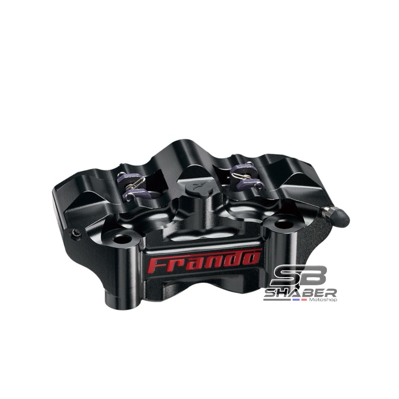 Kaliper 4 Piston Radial CNC KTM Duke RC Husqvarna Frando FCC680S Hitam Red Logo