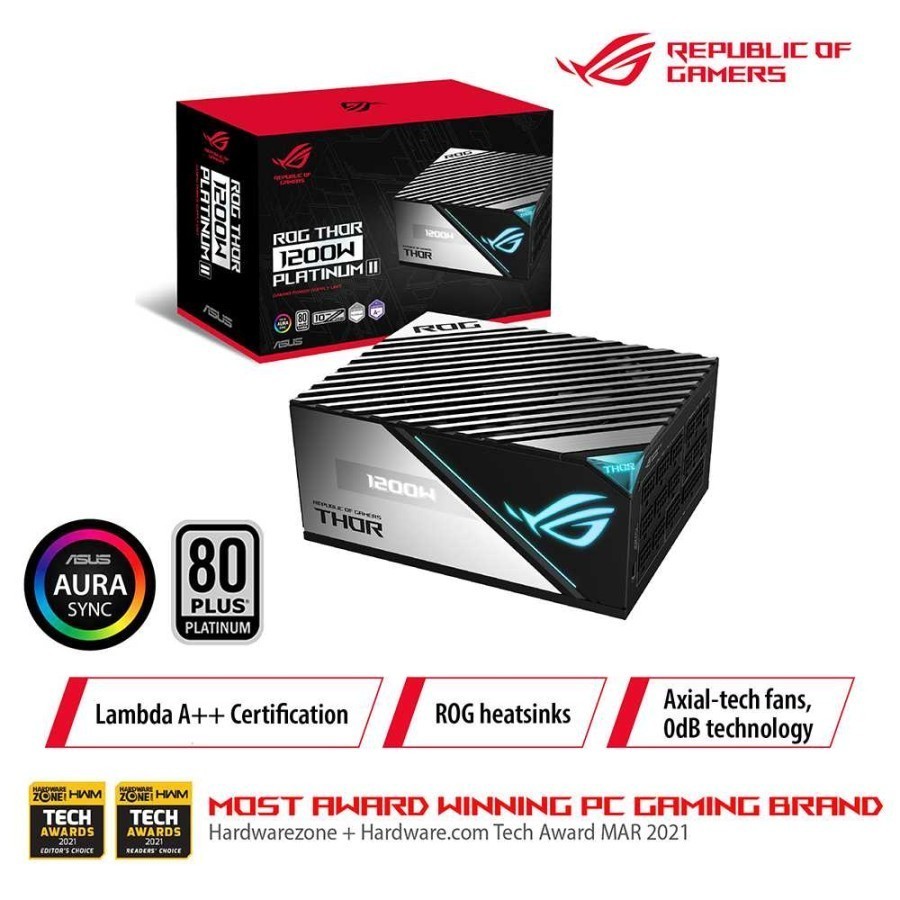 ASUS ROG Thor 1200W Platinum II 80+ Platinum ARGB Power Supply | PSU 80Plus