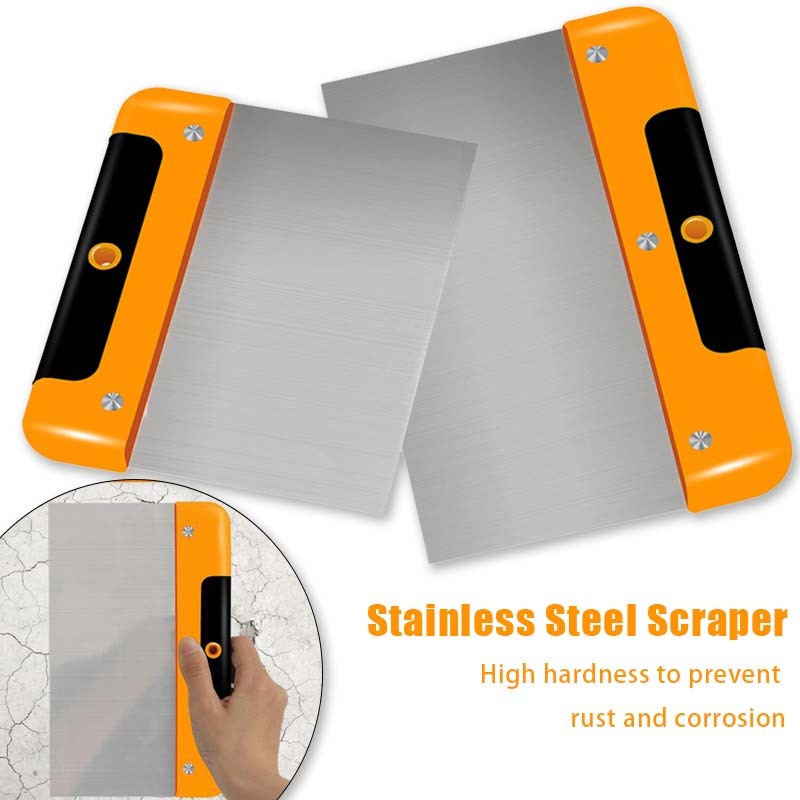 25cm Skrap Dempul Stainless Kapi Plamir Tembok Universal Kapi Dempul Kape Stainless-Reparasi Drywall