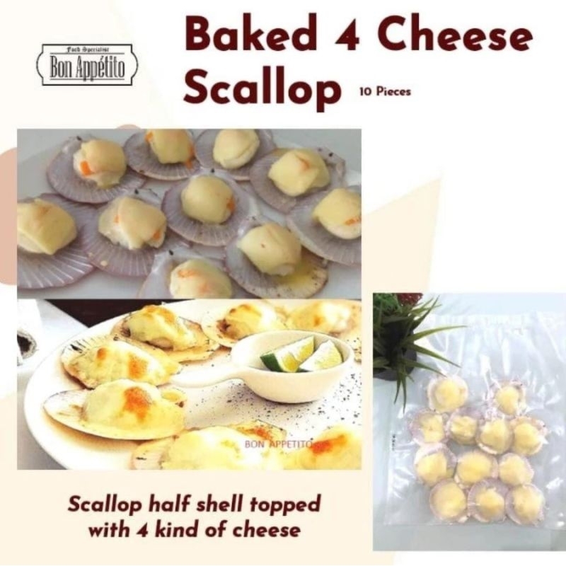 

Baked 4 Cheese Scallops 10 pcs