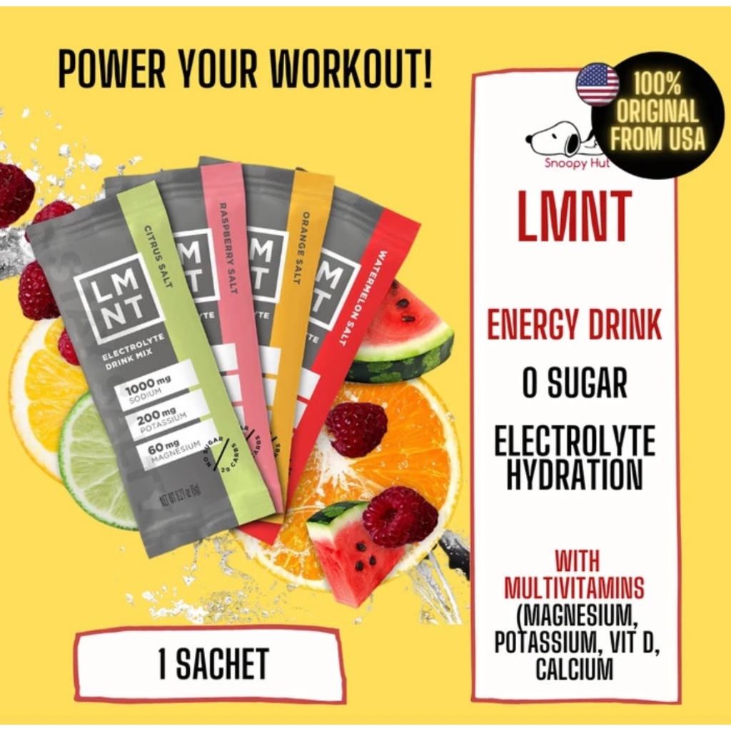 

LMNT Electrolytes Drink Zero Sugar Hydration Sport Mix All Favor - Keto & Paleo Friendly - ORI USA