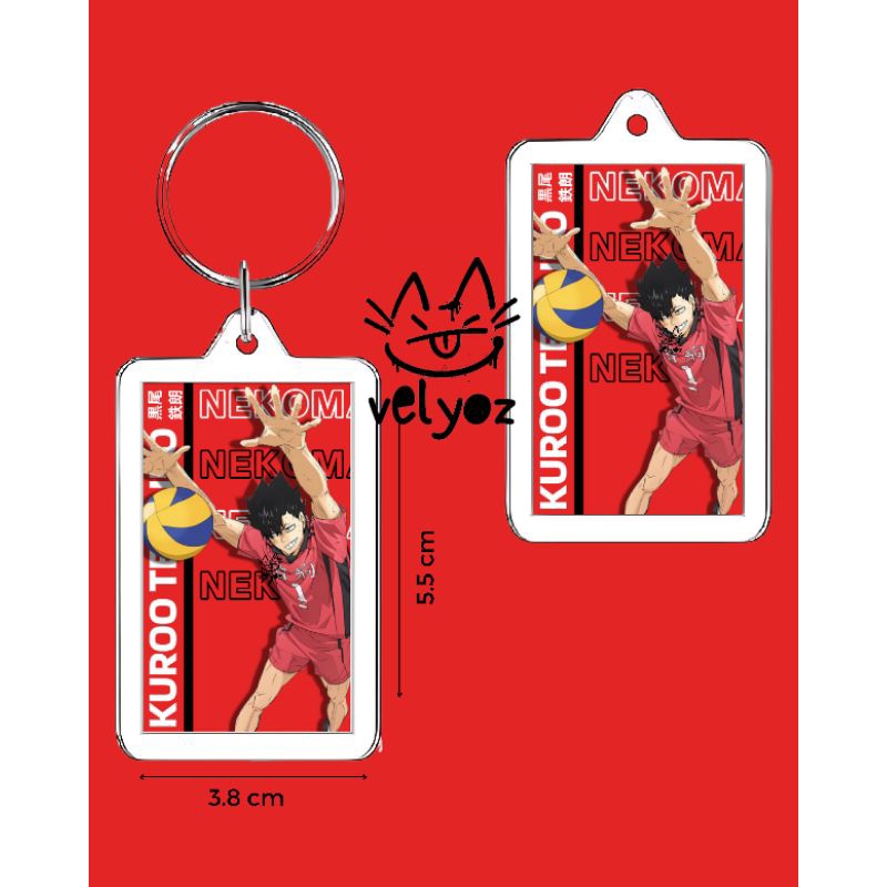 Gantungan Kunci Anime Haikyuu Nekoma/Keychain Acrylic Haikyuu/Keychain Akrilik Haikyuu/NEKOMA