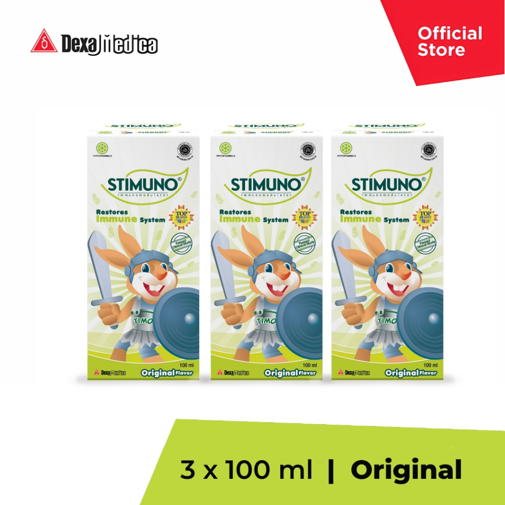 Stimuno Sirup Original 100 ml | Triple Pack | Daya Tahan Tubuh Imun Booster Suplemen Herbal Alami Mu