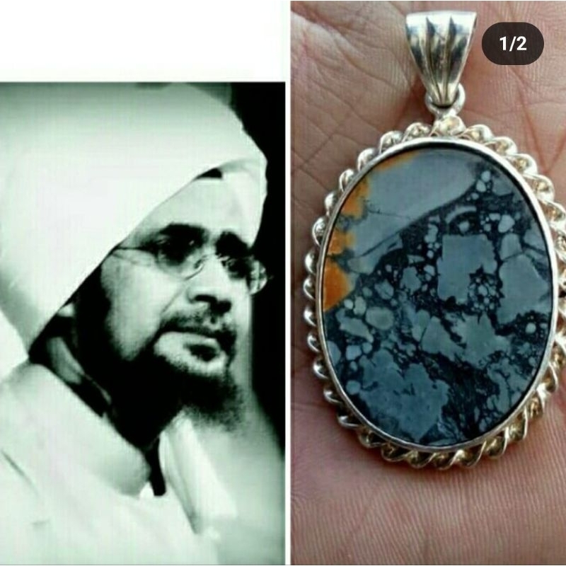 Liontin Batu Gambar Habib Ring Perak Mewah