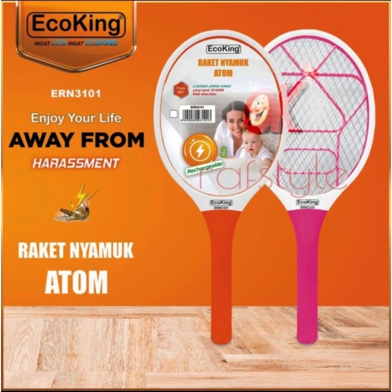 RAKET NYAMUK ECOKING ATOM ERN3103