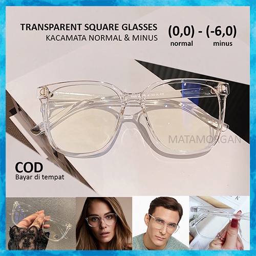 TERLARISSS KACAMATA LENSA NORMAL  MINUS RABUN JAUH FRAME TRANSPARANT ANTI RADIASI UNISEX PRIA WANITA