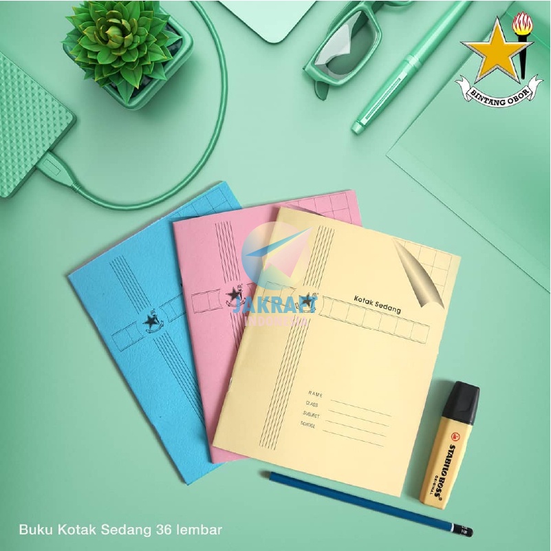 

TREND 1 Pcs Buku Tulis Kotak Sedang BINTANG OBOR isi 38 lembar Belajar Menulis Mandarin Jepang Korea